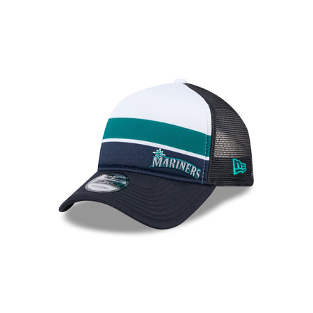 Seattle Mariners Color Block 9FORTY A-Frame Trucker Snapback Hat