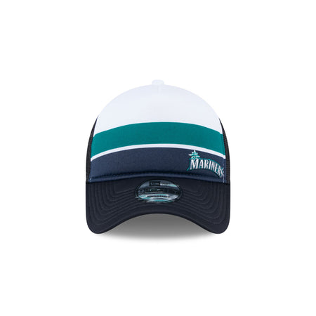 Seattle Mariners Color Block 9FORTY A-Frame Trucker Snapback Hat