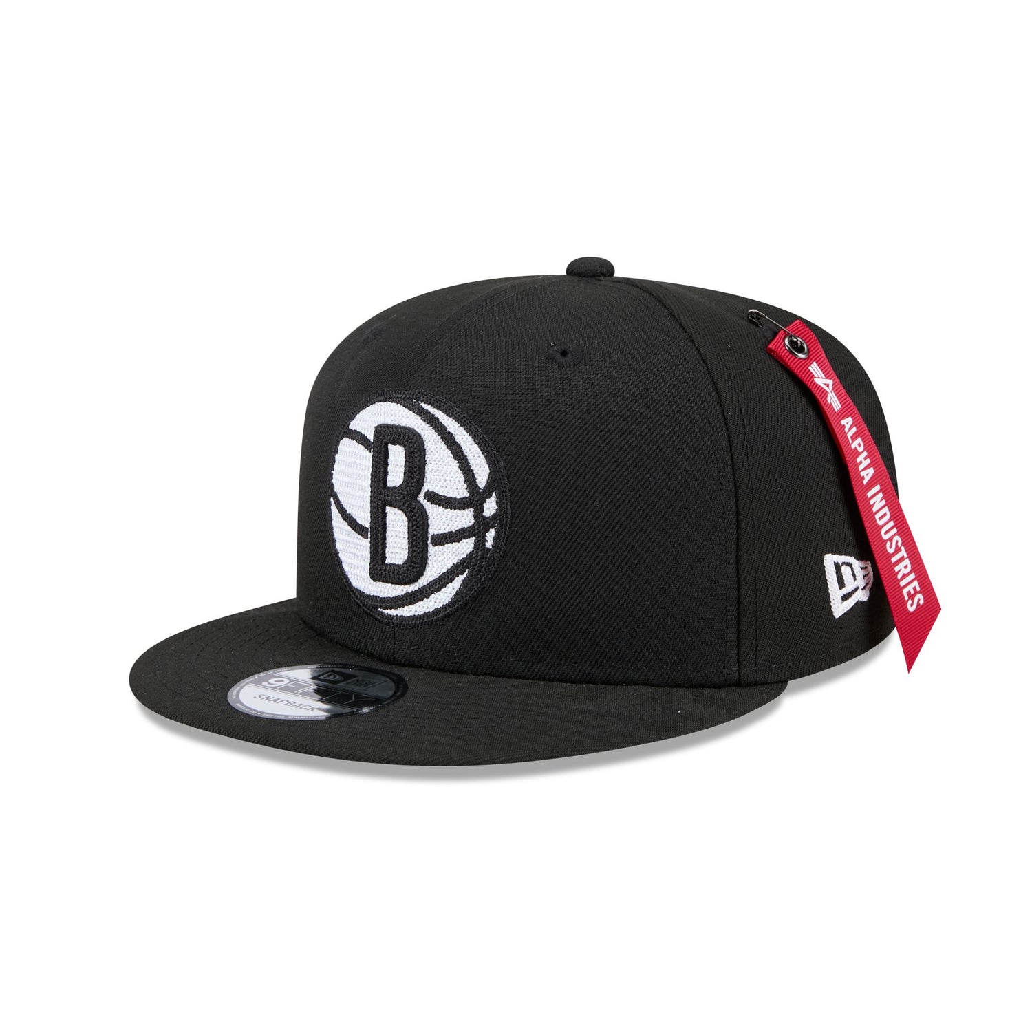 Alpha Industries x Brooklyn Nets Black 9FIFTY Snapback Hat