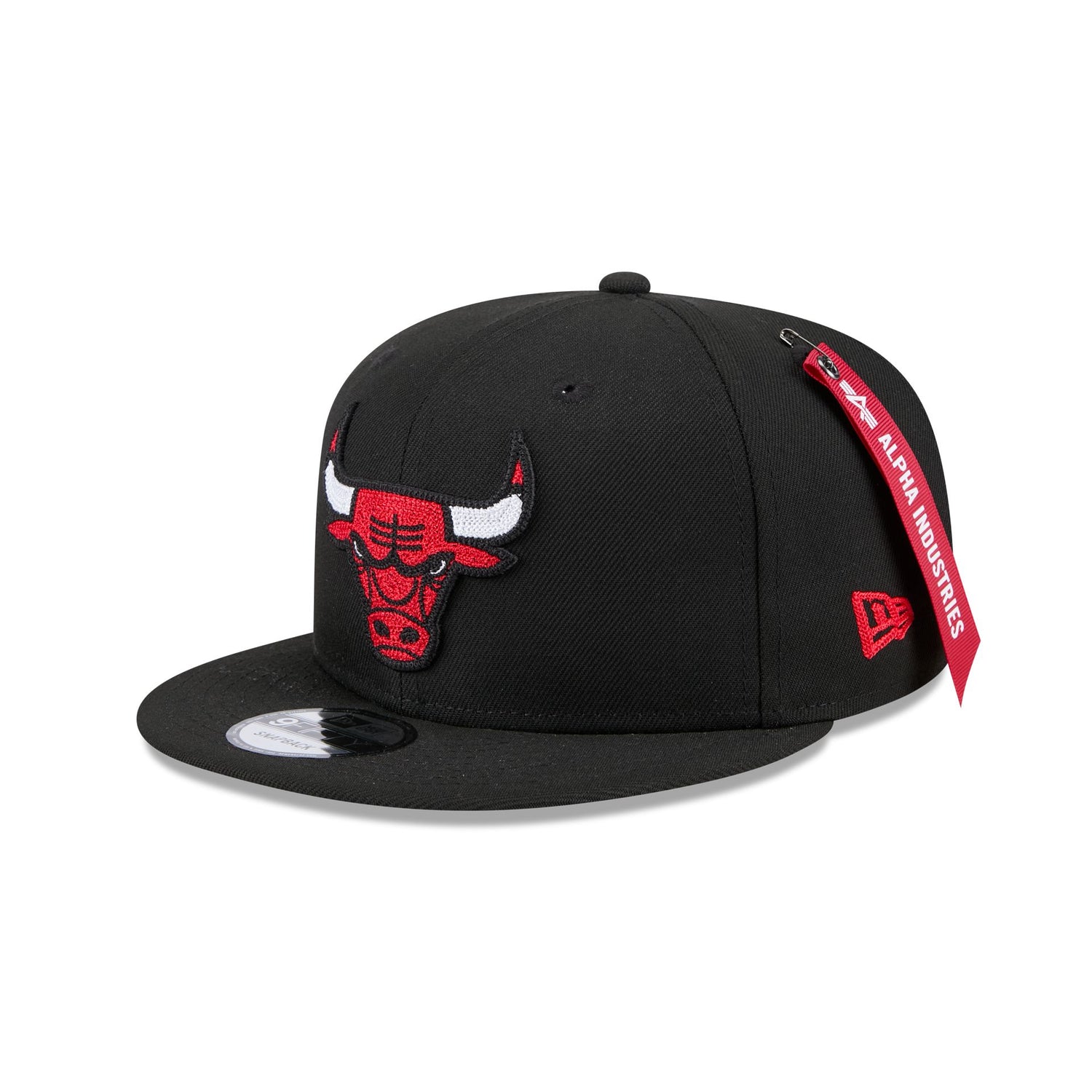 Alpha Industries x Chicago Bulls Black 9FIFTY Snapback Hat