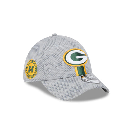 Green Bay Packers 2024 Sideline Gray 39THIRTY Stretch Fit Hat