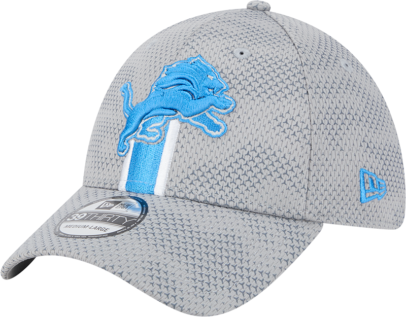 Detroit Lions 2024 Sideline Gray 39THIRTY Stretch Fit Hat