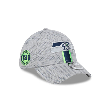 Seattle Seahawks 2024 Sideline Gray 39THIRTY Stretch Fit Hat