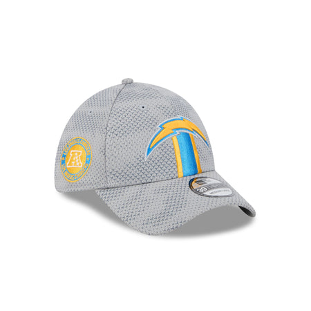 Los Angeles Chargers 2024 Sideline Gray 39THIRTY Stretch Fit Hat