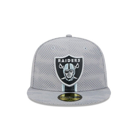 Las Vegas Raiders 2024 Sideline Gray 59FIFTY Fitted Hat