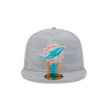 Miami Dolphins 2024 Sideline Gray 59FIFTY Fitted Hat