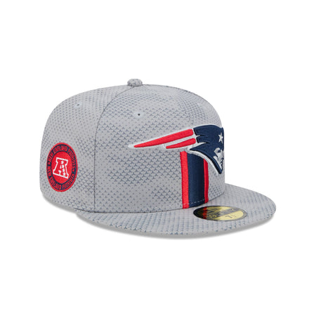 New England Patriots 2024 Sideline Gray 59FIFTY Fitted Hat