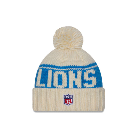 Detroit Lions 2024 Cold Weather Chrome Pom Knit Hat