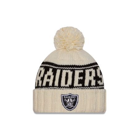 Las Vegas Raiders 2024 Cold Weather Chrome Pom Knit Hat