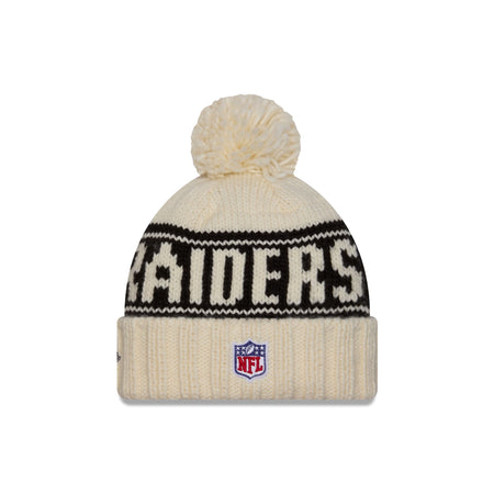 Las Vegas Raiders 2024 Cold Weather Chrome Pom Knit Hat