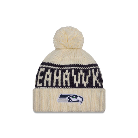 Seattle Seahawks 2024 Cold Weather Chrome Pom Knit Hat