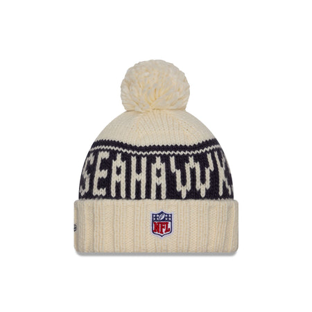 Seattle Seahawks 2024 Cold Weather Chrome Pom Knit Hat