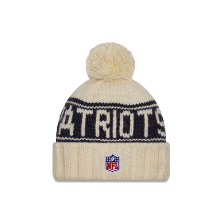 New England Patriots 2024 Cold Weather Chrome Pom Knit Hat