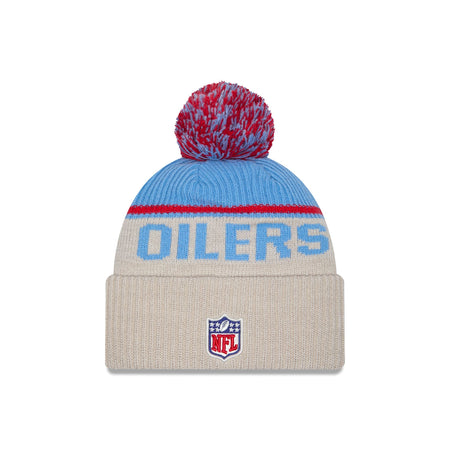 NFL Oilers 2024 Cold Weather Historic Pom Knit Hat