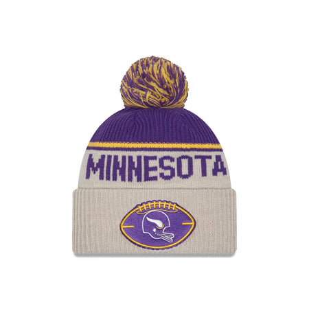 Minnesota Vikings 2024 Cold Weather Historic Pom Knit Hat