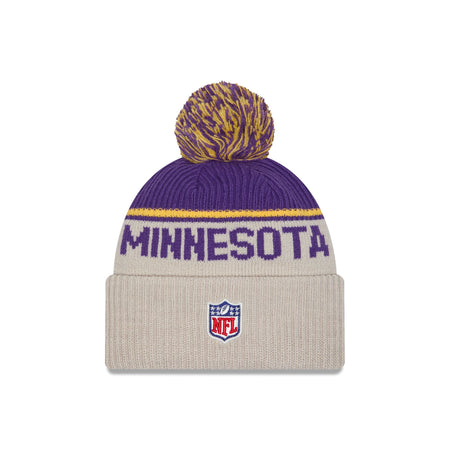 Minnesota Vikings 2024 Cold Weather Historic Pom Knit Hat