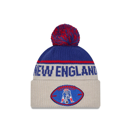 New England Patriots 2024 Cold Weather Historic Pom Knit Hat