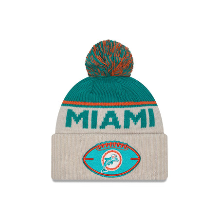 Miami Dolphins 2024 Cold Weather Historic Pom Knit Hat