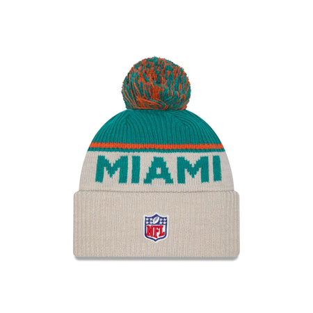 Miami Dolphins 2024 Cold Weather Historic Pom Knit Hat