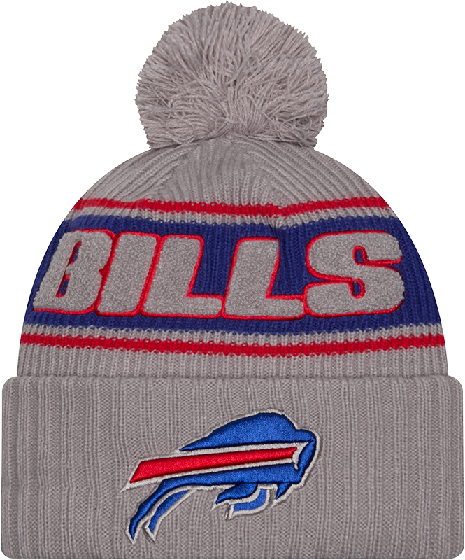 Buffalo Bills 2024 Cold Weather Gray Pom Knit Hat