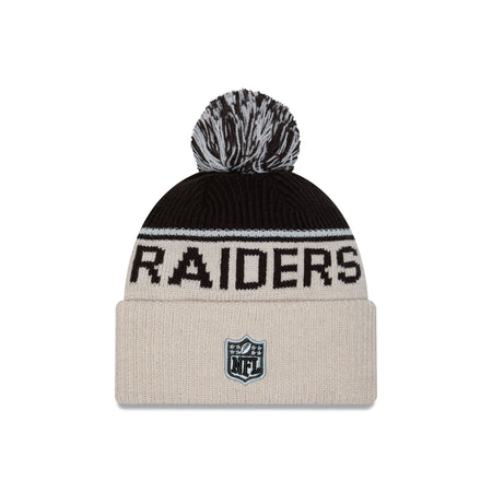 Las Vegas Raiders 2024 Cold Weather Historic Pom Knit Hat