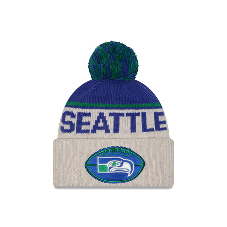 Seattle Seahawks 2024 Cold Weather Historic Pom Knit Hat