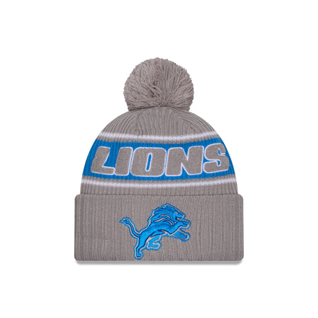 Detroit Lions 2024 Cold Weather Gray Pom Knit Hat