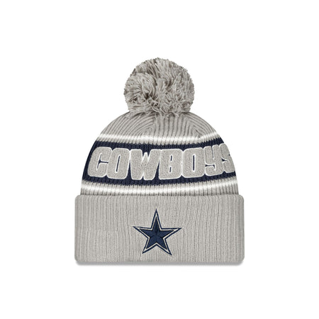 Dallas Cowboys 2024 Cold Weather Gray Pom Knit Hat