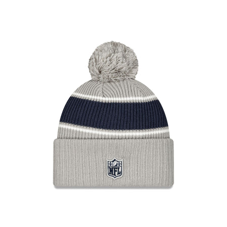 Dallas Cowboys 2024 Cold Weather Gray Pom Knit Hat