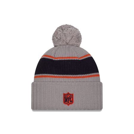 Chicago Bears 2024 Cold Weather Gray Pom Knit Hat