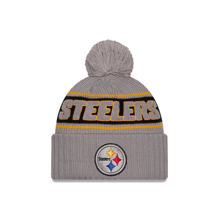 Pittsburgh Steelers 2024 Cold Weather Gray Pom Knit Hat