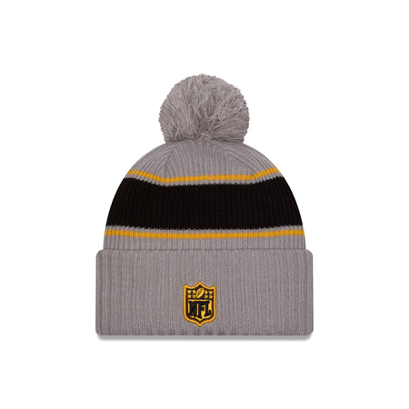 Pittsburgh Steelers 2024 Cold Weather Gray Pom Knit Hat