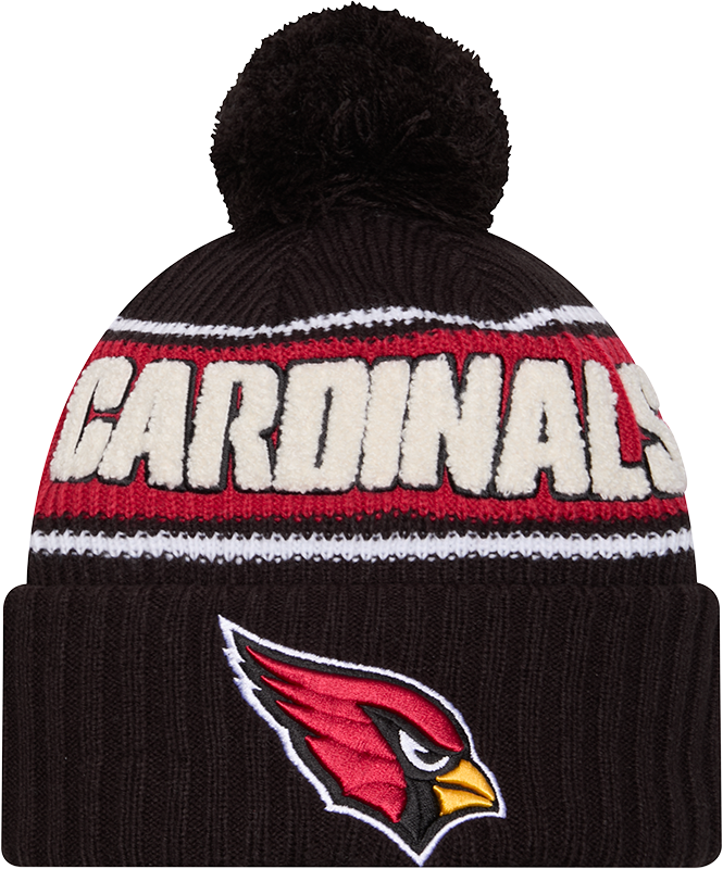 Arizona Cardinals 2024 Cold Weather Black Pom Knit Hat