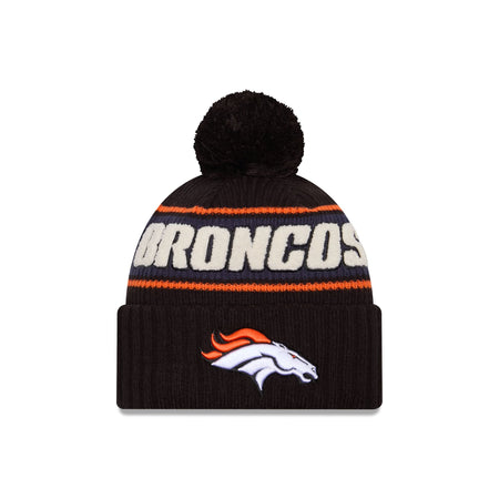 Denver Broncos 2024 Cold Weather Black Pom Knit Hat