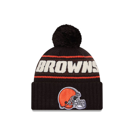 Cleveland Browns 2024 Cold Weather Black Pom Knit Hat