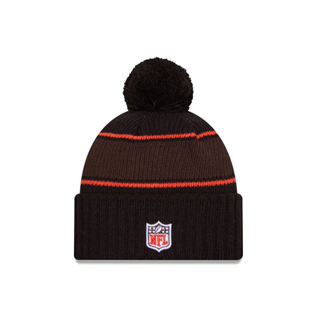 Cleveland Browns 2024 Cold Weather Black Pom Knit Hat