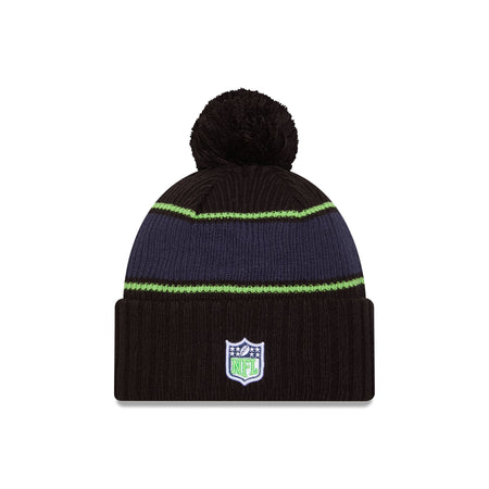 Seattle Seahawks 2024 Cold Weather Black Pom Knit Hat