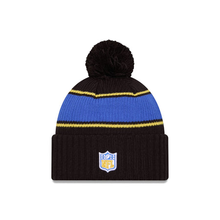 Los Angeles Rams 2024 Cold Weather Black Pom Knit Hat