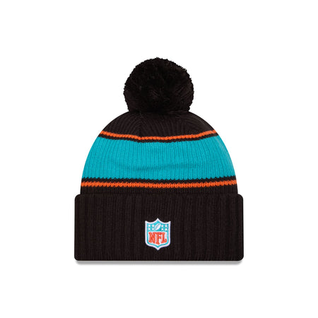 Miami Dolphins 2024 Cold Weather Black Pom Knit Hat