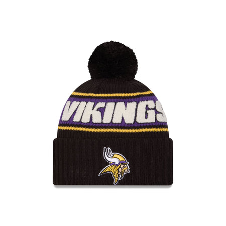 Minnesota Vikings 2024 Cold Weather Black Pom Knit Hat