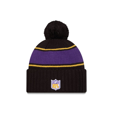 Minnesota Vikings 2024 Cold Weather Black Pom Knit Hat