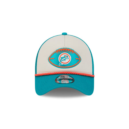 Miami Dolphins 2024 Historic Sideline 9FORTY A-Frame Snapback Hat