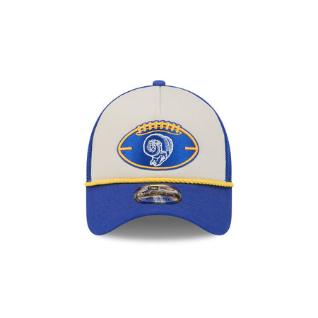 Los Angeles Rams 2024 Historic Sideline 9FORTY A-Frame Snapback Hat