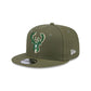 Milwaukee Bucks Olive 9FIFTY Snapback Hat