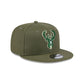 Milwaukee Bucks Olive 9FIFTY Snapback Hat