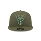 Milwaukee Bucks Olive 9FIFTY Snapback Hat