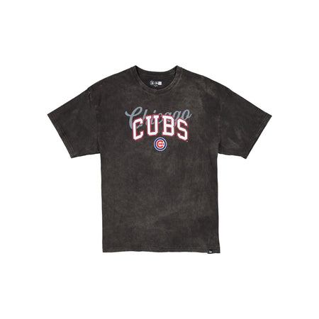 Chicago Cubs Women's Oversized Washed Black T-Shirt