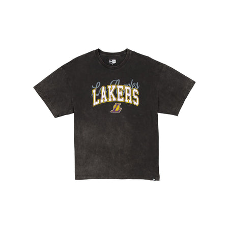 Los Angeles Lakers Women's Oversized Washed Black T-Shirt