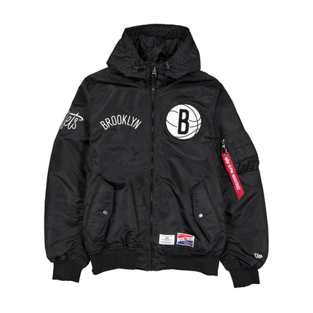 Alpha Industries x Brooklyn Nets L-2B Hooded Bomber Jacket