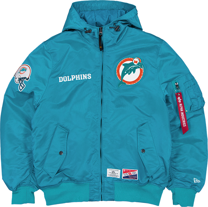 Alpha Industries x Miami Dolphins Historic L-2B Hooded Bomber Jacket